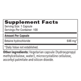 Betaine HCl Capsules, 100 ct